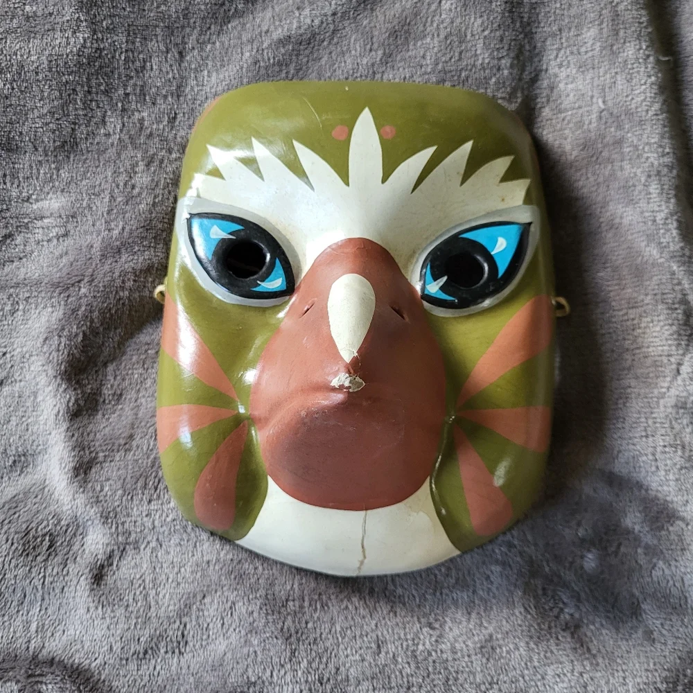 Handcrafted Green and Brown Wall Mask